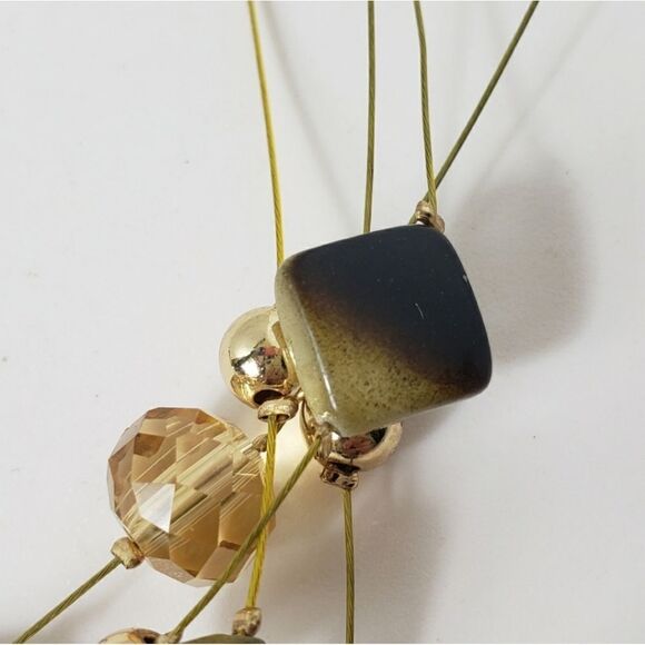 MULTI-STRAND Glass Beaded Wire Necklace - Picture 7 of 8